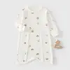 Saco de Dormir para Bebê para Todas as Estações, Roupa de Dormir Pequena para Bebê que Protege a Barriga, Roupão de Bebê 100% Algodão Classe A, Vestido de Dormir para Criança Pequena de Primavera e Outono