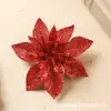 Flores decorativas de Navidad, flores artificiales, accesorios para coronas, decoraciones navideñas para árbol de Navidad, flores de Navidad sólidas de 7.5 CM en stock