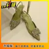 Zapatos de Salón Individuales Estilo Francés con Pedrería de Tacón Fino y Medio Tacón 2025 Nuevos Sandalias de Punta Cerrada de Tacón Alto para Primavera y Verano Zapatos de Mujer