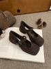 Sapatos de Salto Alto Estilo Francês com Salto Grosso e Saias, Sapatos Mary Jane de Uma Tira para Mulheres, Salto Alto Quadrado, Sapatos Versáteis para Mulheres