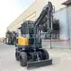 Escavadeira Pequena com Rodas Escavadeira de Micro Rodas para Pomar Doméstico Trituradora de Engenharia Escavadeira de Roda Pequena