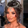Tocados Europeos y Americanos Diadema de Novia Hecha a Mano Cadena para la Frente con Pedrería Colgante Joyería Accesorios para el Cabello de Vestido de Novia Accesorios Creativos A445