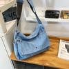 Bolsa de Lona Lavada Estilo Japonés 2025 Nueva Gran Capacidad Moda Simple Bolso de Hombro Estudiantes Universitarios Clase Bolso Cruzado para Mujeres