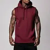 2026 Verano Transfronterizo para Hombre Chaleco con Capucha sin Mangas Casual Elegante Fitness Exterior Color Sólido Deportes Venta al por Mayor