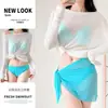 Novo Sutiã de Aro Push-Up Sexy de Alta Qualidade para Seios Pequenos Mostrando Grande Saia Longa de Verão para Praia Fonte Termal Blusa Roupa de Banho Feminina Verão