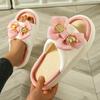 Suministro Directo de Fábrica Pantuflas de Comercio Exterior para Mujer Primavera, Verano, Otoño e Invierno Uso en Interiores del Hogar Antideslizantes Lazo Cómodas para el Hogar