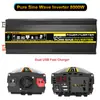 Inversor de onda pura positiva 1300W 12V a 220V Convertidor solar para coche Doble USB/LED Pantalla Inteligente