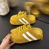 Pantuflas Baotou para Mujer para Exterior 2025 Nuevo Primavera Vintage Zapatos de Entrenamiento Alemanes Cómodos Zapatos Lazy sin Talón de Plataforma para Mujer