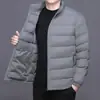 Chaqueta de Algodón Nueva para Otoño e Invierno Estilo Acanalado para Hombre Juvenil Moderna Versátil Cuello Alto Chaqueta de Algodón Chaqueta Acolchada de Algodón Gruesa Cálida