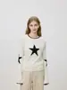 Suéter redondo de design único para mulheres, novo estilo outono/inverno 2026, corte solto, emagrecedor, casual, blusa de tricô versátil