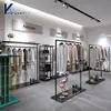 Estante de Exhibición para Tienda de Ropa Negro Estante de Almacenamiento Barra para Colgar Ropa Tienda de Ropa para Hombres y Mujeres Estante de Exhibición Simple de Estante Estante de Ropa de Pie