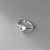 Anillo Colorido en Forma de Corazón de Plata S925, Anillo Lindo de Cristal en Forma de Corazón Simple y Compacto, Anillo de Cola para Mujer J9265