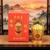 Em estoque, entrega rápida. Sapo de liga com ornamento de balde de ouro, decoração de mesa de escritório estilo chinês com cabo de cabeça de dragão