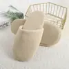 Pantuflas Desechables al por Mayor Transfronterizas, Engrosadas para Uso en el Hogar, Casas de Huéspedes, Salones de Belleza, Pantuflas Antideslizantes de Coral Fleece, Silenciosas