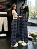 Pantalones de cuadros estilo americano negros para hombre y mujer, pantalones casuales elegantes de alta gama para verano con un ambiente relajado y despreocupado, pantalones casuales de pierna recta