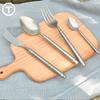 Cuchillo y Tenedor de Acero Inoxidable 304 Forjado Legendario Estilo Oeste y Cuchara Set de Cubiertos para el Hogar Engrosado