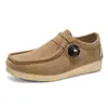 Novo Estilo de Outono Sapatos Caracol com Fivela Giratória para Meninos Tamanho Grande Mocassins Casuais de Solado Macio Sapatos de Couro Finos para Dirigir Couro Genuíno 45