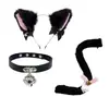 Orejas de gato Campana Accesorios para el cabello Cos diadema de pelo de gato collar traje de cola de gato Accesorios para diadema de fiesta de Halloween