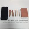 Con Caja de Espejo Brocha Cosmética Portátil Multifunción Fibra Artificial Brocha Cosmética de Viaje Brocha para Base de Maquillaje Brocha para Sombras de Ojos