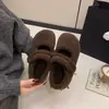 Zapatos Birkenstock para mujer que aumentan la altura para otoño e invierno, con forro polar y algodón añadidos, nuevo modelo 2026, zapatos Mary Jane de suela gruesa con hebilla y diseño peludo