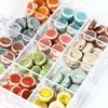 Accesorios para Joyería DIY Cuentas Cerámicas Planas de 16 mm Accesorios para Ropa Pulseras Cuentas Sueltas Cuentas Espaciadoras de Esmalte de Flor Material DIY