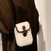 Moda Invierno 2025 Bolso de Felpa para Mujer Estilo Coreano de Gama Alta Bolso de Hombro Único para Teléfono Bolso Cruzado Versátil de Nicho