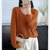 Suéter de cuello en V estilo coreano, top de punto, colección otoño 2026, diseño nuevo, suéter con lentejuelas, top holgado y versátil para mujer