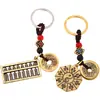 Pingente de chaveiro de cobre, cabaça de cobre, moedas dos Cinco Imperadores, espelho Bagua, ábaco, roda de oração, ornamento de suspensão do Sutra do Coração, atacado do fabricante