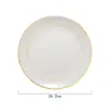 Plato Llano Occidental de Cerámica Doble Línea Dorada Dibujo Borde Dorado Plato Redondo Plato Creativo Plato para Bistec Plato para Pasta Plato para Desayuno