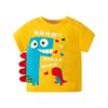 Camiseta de Verano de Manga Corta para Niños Bt Be Top Dinosaurio de Dibujos Animados Algodón Puro Niños Manga Media Cuello Redondo Estilo Coreano Ropa para Niños al por Mayor