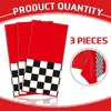 Amazon transfronterizo mantel de PE a cuadros rojo negro y blanco decoración de fiesta de cumpleaños de coche fiesta de carreras mantel desechable