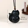 Colgante de Joyería de Zorro de Obsidiana Natural Hanjie Cristal Blanco Zorro de Nueve Colas Amor Año Zodiacal Colgante de Collar para Mujer
