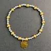 Pulsera de Acero Inoxidable con Cordón Elástico y Colgante de Corazón, Estilo Ins de Nueva Moda Transfronterizo, Regalo Especial para Novia en el Festival Qixi