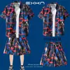 Traje de Viaje Camisa de Manga Corta para Hombre Camisa de Playa Costera Pantalones Cortos Casuales de Vacaciones Tallas Grandes Pantalones de Tres Cuartos Ropa de Pareja