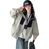 Chaquetas de Bloques de Color para Niñas Primavera y Otoño 2026 Nuevo Estilo de Otoño Abrigos Holgados para Niños Ropa Exterior de Moda para Niños Mayores Venta al por Mayor