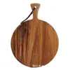 Tabla de Pizza Exquisitamente Elaborada de Madera Maciza de Acacia, Gruesa y Duradera, Material de Alta Calidad, Madera Maciza Natural Multiusos, Sin Cera