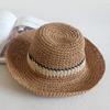 Chapéu fresco tecido à mão Chapéu de palha Lafite chapéu de sol de verão feminino proteção solar dobrável estilo coreano aba larga viagem Praia chapéu de sol