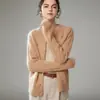 Suéter Cardigan de Punto para Mujer Otoño/Invierno 2026 Cuello Redondo Holgado Adelgazante Juvenil Versátil Cachemira