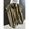 2026 Novo Estilo Cardigan de Linho Soltinho Emagrecedor Sem Mangas Blusa Camiseta Elegante Rejuvenescedora para Mulheres Atacado H16Et8333