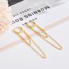 Pendientes de Plata de Ley S925, Pendientes de Cadena Larga con Borla de Circonita, Simples y de Moda, Accesorios Versátiles Exagerados Personalizados de Estilo Europeo y Americano