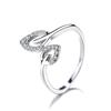 Anillo abierto de plata esterlina S925 con forma de hoja de diamante para mujer, joyería de moda sencilla y todo en uno, fabricantes al por mayor