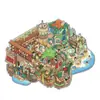 Adesivos de Paisagem DIY de Tamanho Grande e Alta Dificuldade, Adesivos Infantis Educacionais Feitos à Mão em Miniatura de Cidade 3D