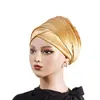 Lenço de Cabeça de Veludo Europeu e Americano da Moda, Chapéu Lenço de Cor Sólida, Chapéu com Cauda Longa, Lenço Chapéu para Envolver a Cabeça Feminino