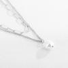 Collar de Nuevo Producto Transfronterizo Europeo y Americano para Mujer Acero de Titanio Doble Capa Concha Perla Cadena Clavícula Multicapa Joyería Fábrica Venta al por Mayor