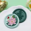 Nueva Serie de Plantas Verdes Talladas Multicapa Flor Margarita Peonía Mariposa Flor Amor Sello de Cera Sello de Cobre Venta al por Mayor