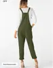 Overol Casual de Verano Europeo con Bolsillos para Mujer Tallas Grandes en Stock Estilo Pierna Recta de Cintura Alta