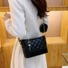 Bolso pequeño para mujer con bordado acolchado, cadena de textura popular de verano, se puede llevar cruzado o en un solo hombro, 2025
