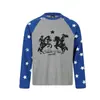 Magic Bear 2026 Otoño Nueva Camiseta de Manga Larga con Estampado de Estrella Ecuestre Estilo Callejero Americano Camiseta Base tipo Waffle