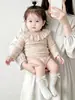 Mameluco para Bebé con Cuello Pequeño Fruncido, Body de Manga Larga para Niñas, Traje de Gateo de Manga Larga para Primavera y Otoño, Estilo Nuevo