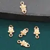 Anel Pequeno Dourado em Prata Esterlina S925 Anel Duplo Acessórios Moda Simples Pequeno DIY Material de Miçangas Feito à Mão Acessórios de Joias